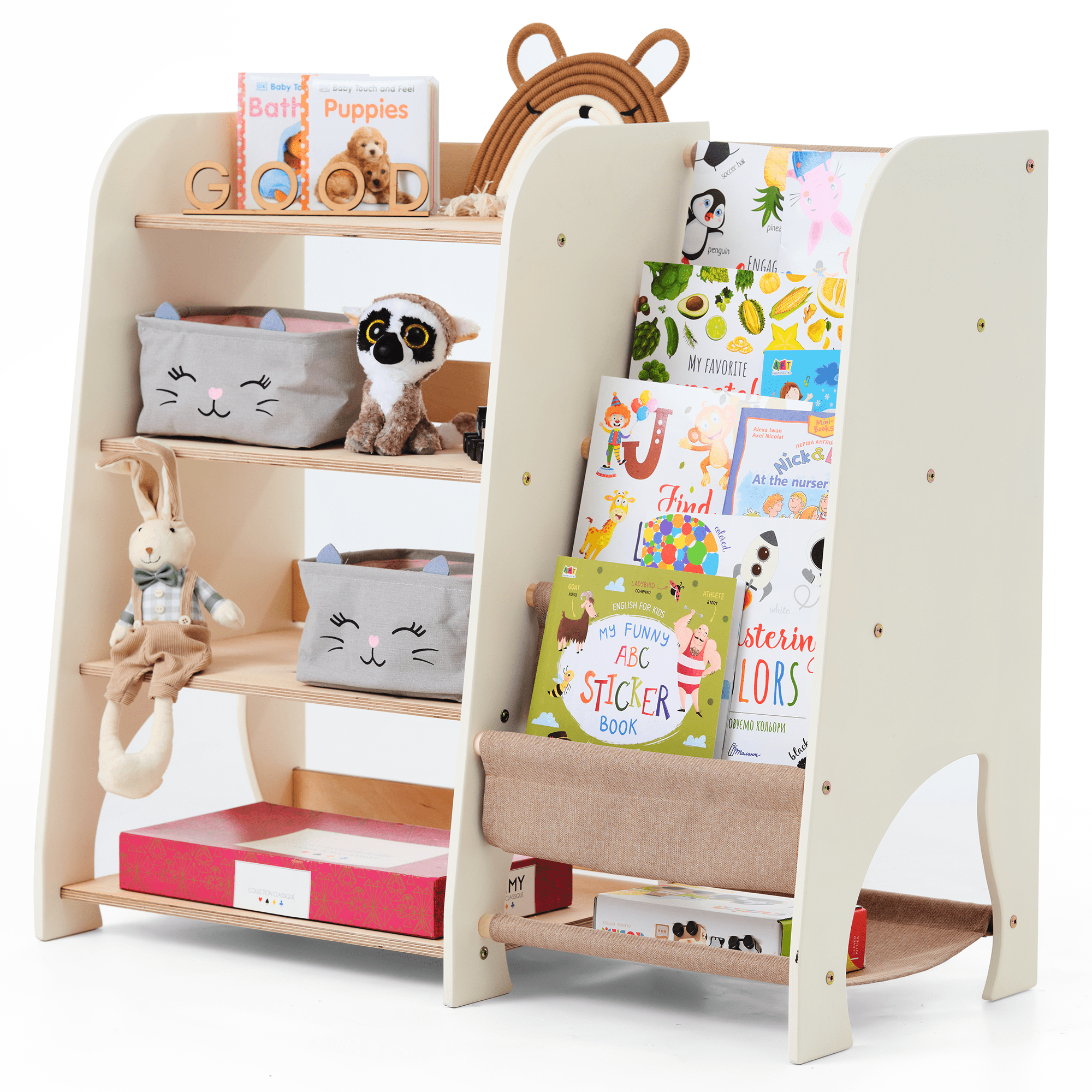 2in1 Montessori-Regal für Bücher und Spielzeug-0