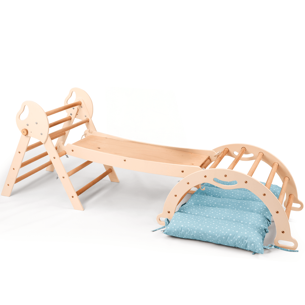 Montessori 4in1 Kletterdreieck für Babys: Pikler-Dreieck, Kletterbogen, Rutschbrett und Kissen für Kleinkinder (1–3 Jahre)-13