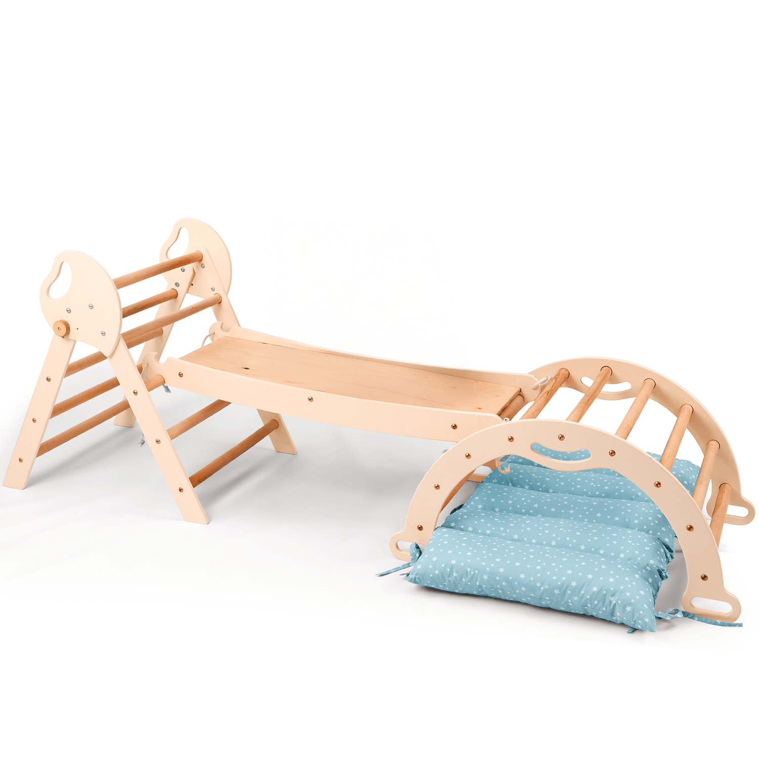 Montessori 4in1 Kletterdreieck für Babys: Pikler-Dreieck, Kletterbogen, Rutschbrett und Kissen für Kleinkinder (1–3 Jahre)-13