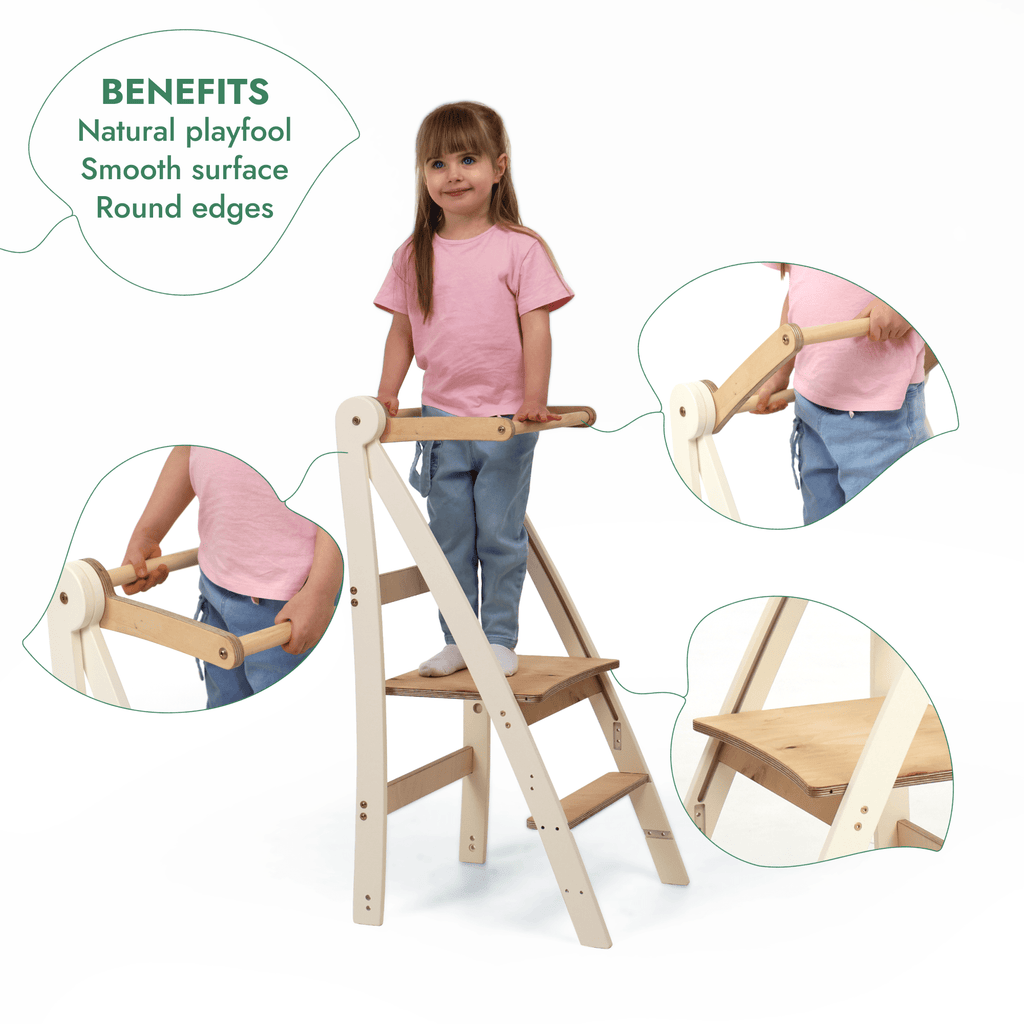 Montessori Lernturm - Höhenverstellbarer Kinderstuhl-4